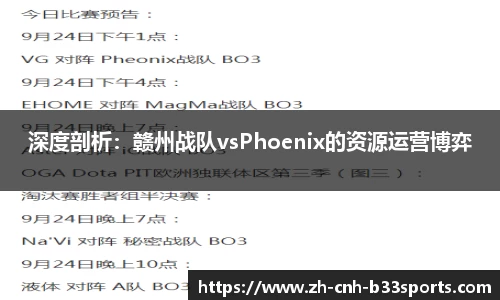 深度剖析：赣州战队vsPhoenix的资源运营博弈